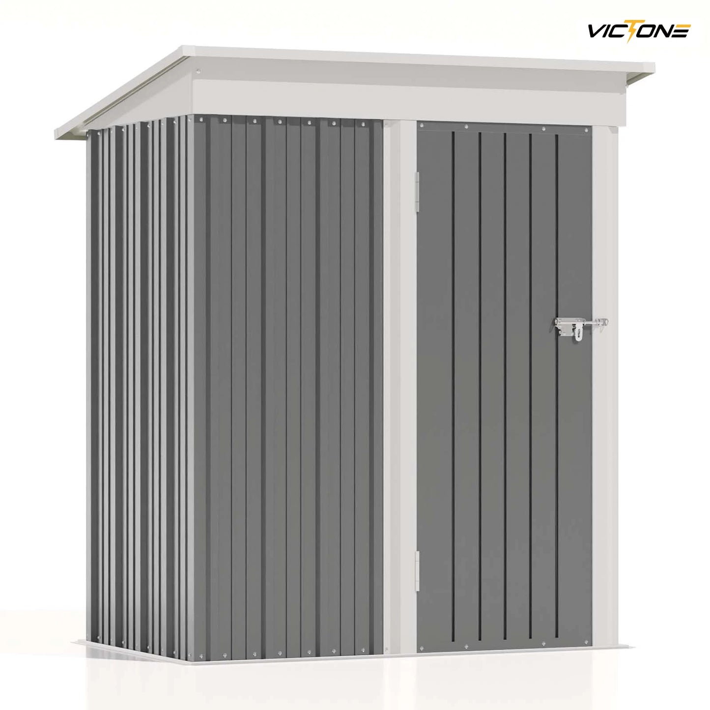 Victone Patiowell Outdoor Metal Shed With Sloped Roof Lockable Door
