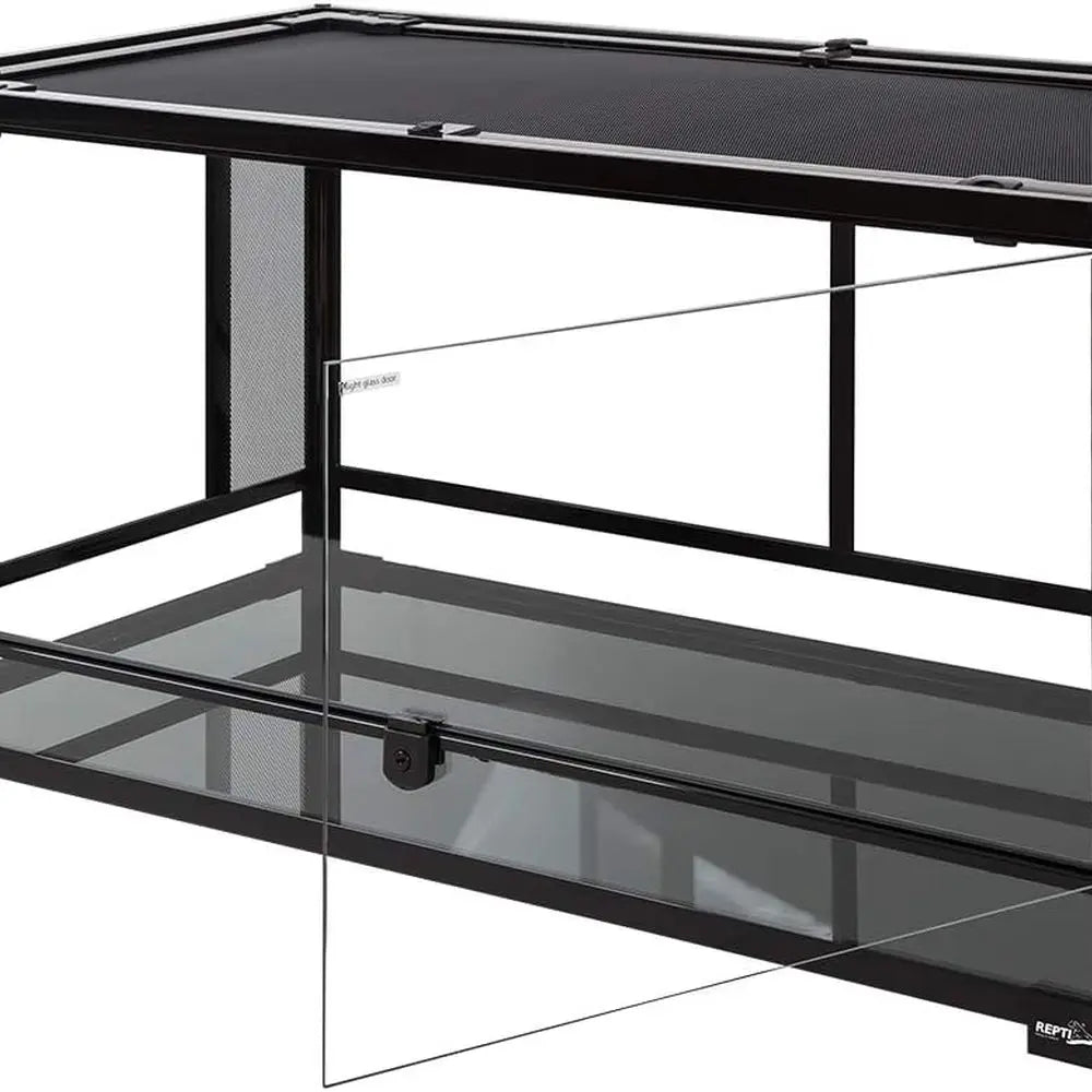Double Hinged Reptile Terrarium With Mesh Glass Sides And Ventilation