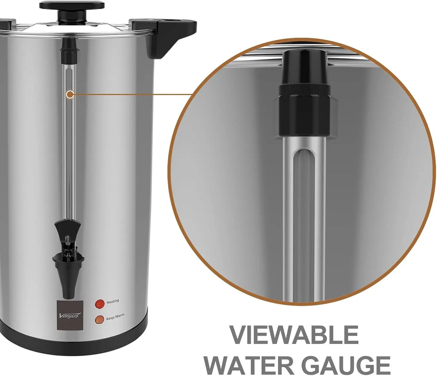 XMSJ Commercial Grade Stainless Steel Coffee Urn With Auto Temperature Control