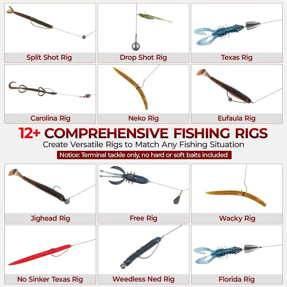 Complete Freshwater Fishing Kit Tackle Box With Hooks Weights Bobbers