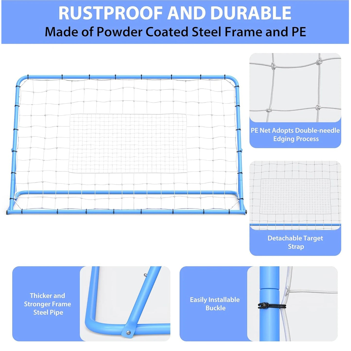 Soccer Rebounder Net Adjustable Angle Foldable Practice Equipment