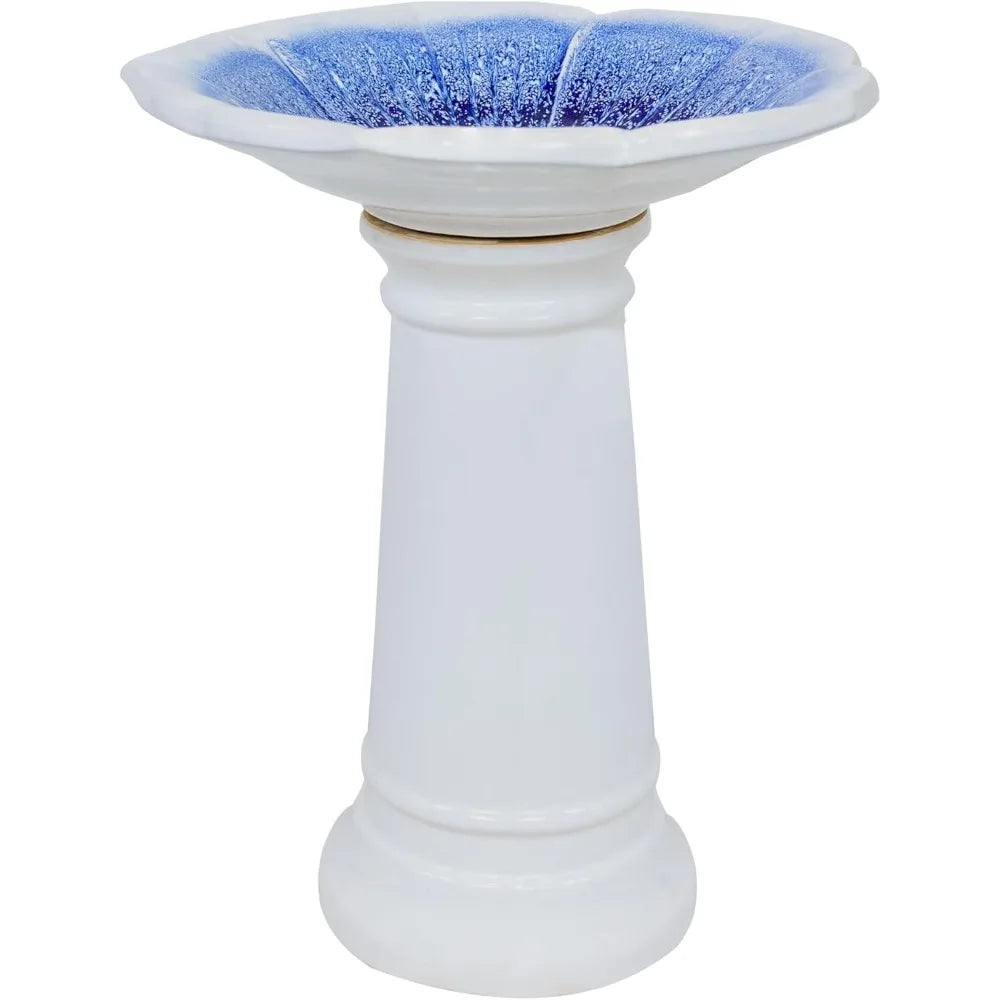 Ceramic Bird Bath Outdoor Garden Decoration UV Frost Resistant
