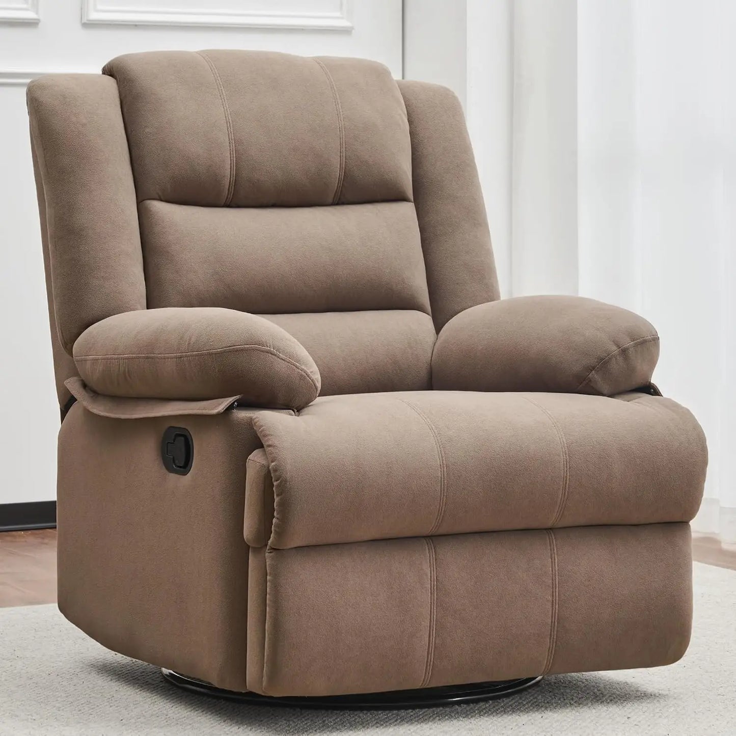 Swivel Overstuffed Manual Glider Rocker Recliner Chair