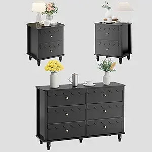 RBXC Bedroom Set Dresser and Nightstand Scalloped Design