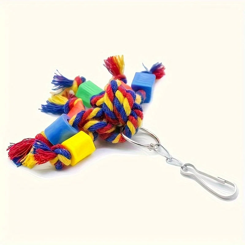 Xiangzi Parrot Chew Toy Key Ring With Bead And Metal