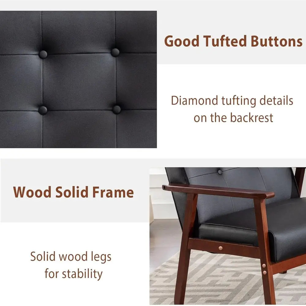 Modern Century 1 Sofa And 2 Chairs Set Solid Hardwood