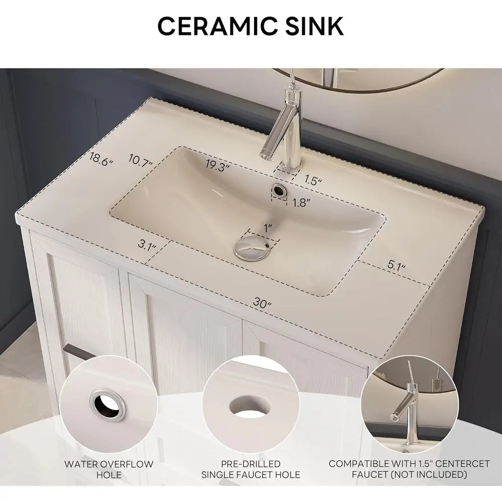 Bathroom Vanity With Sink Modern Cabinet With Pull Out Drawer