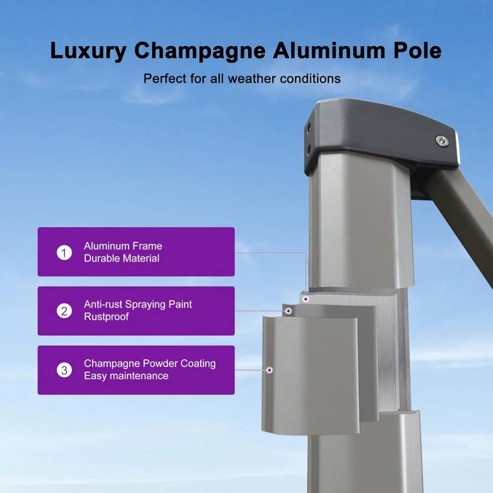 Patio Cantilever Umbrella With Base Included