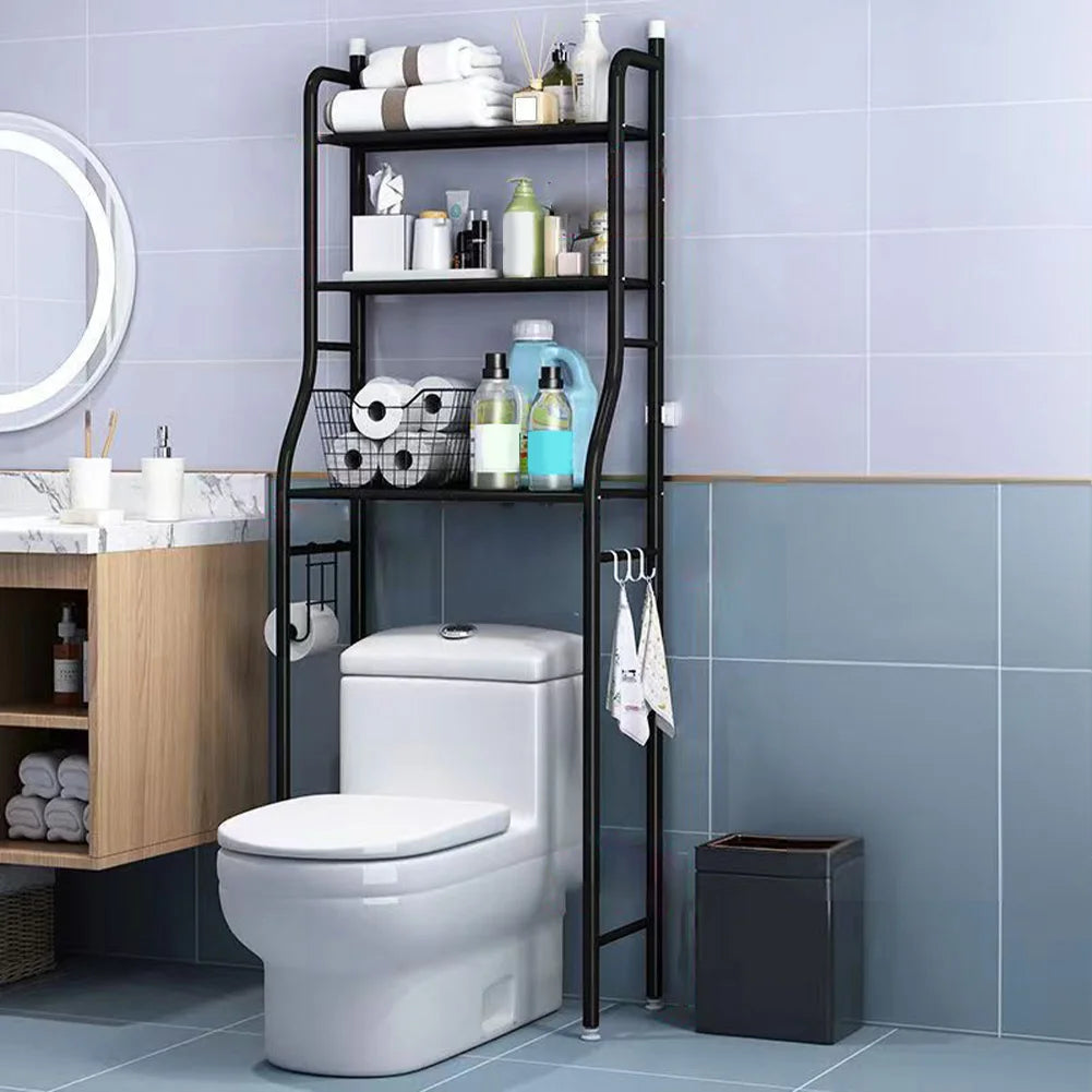 Studyset Over Toilet Storage Shelf Two Tier Freestanding Metal Bathroom