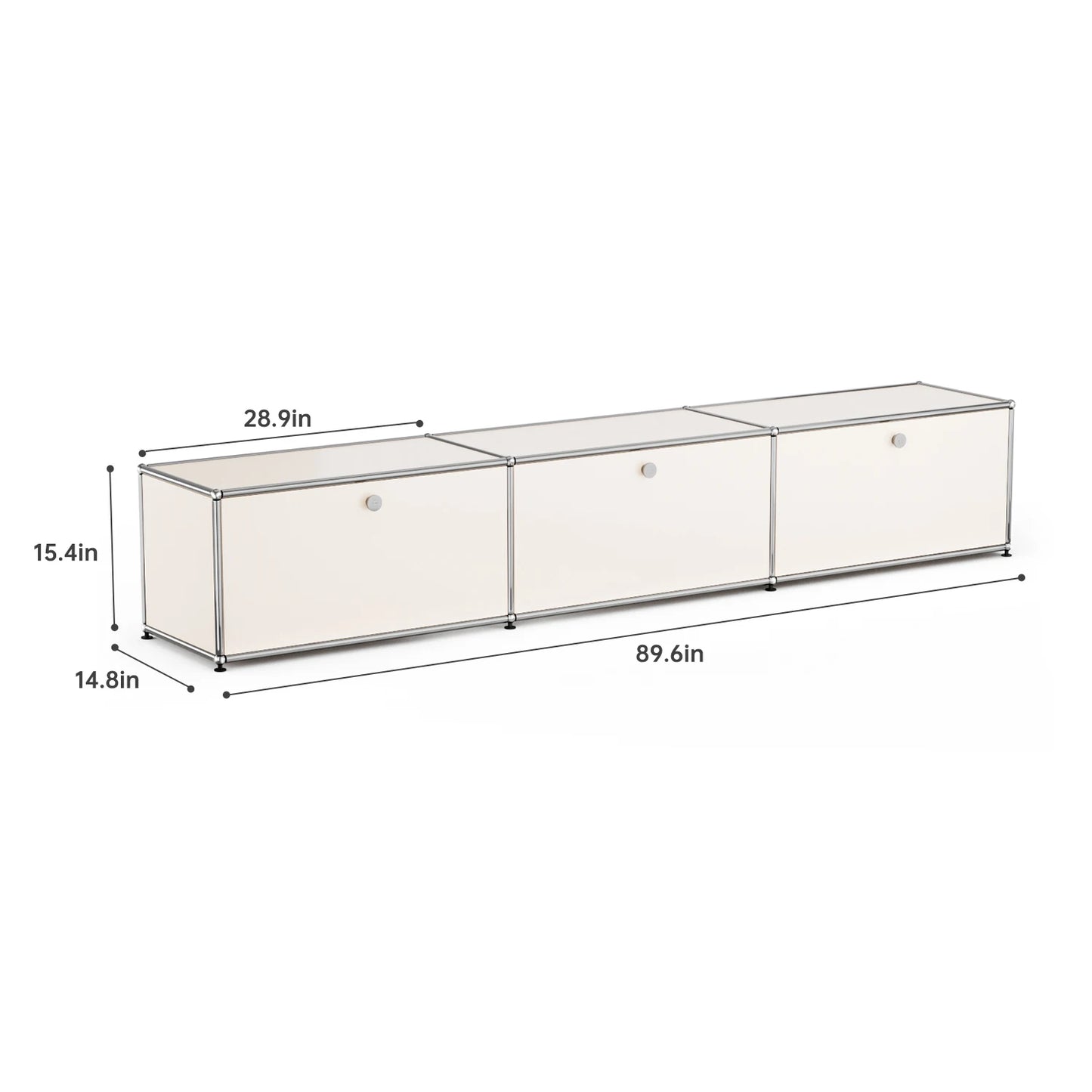 Furgle Modern Stainless Steel Modular TV Stand Console With Storage Drawer