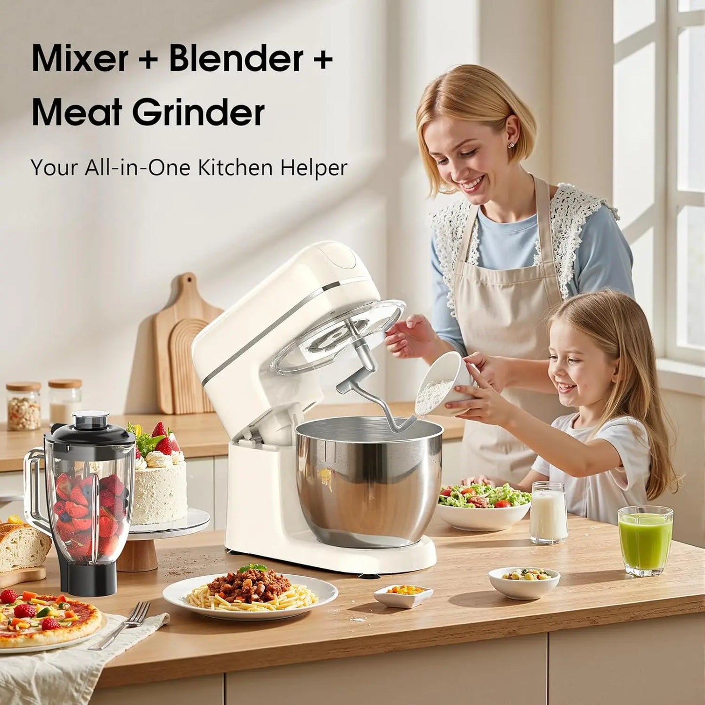 7 In 1 Kitchen Mixer With Blender And Meat Grinder