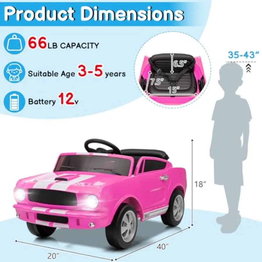 Shelby Licensed 12V Electric Ride On Car For Toddlers Remote