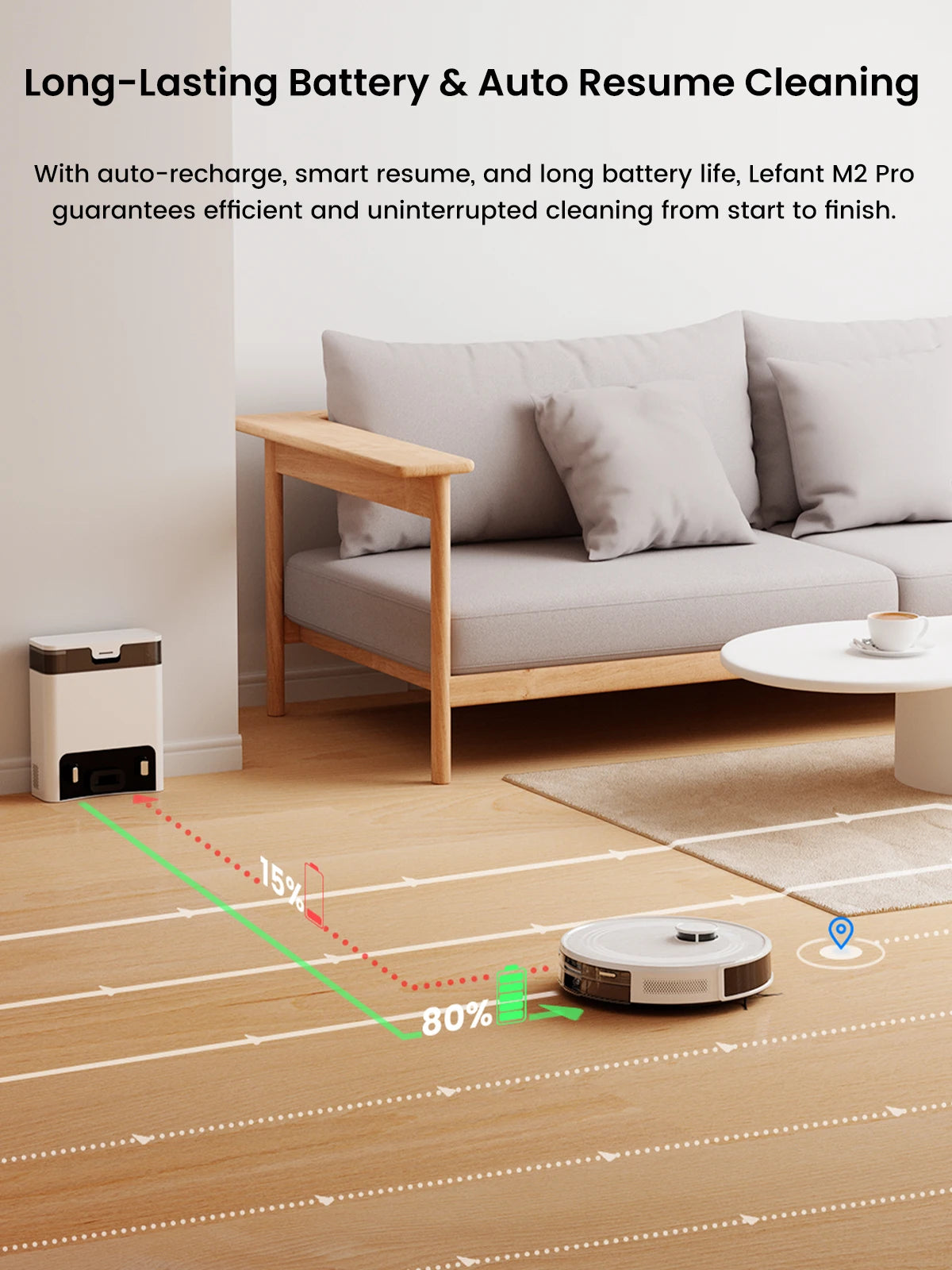 Lefant M2 Pro Robot Vacuum and Mop Combo LiDAR Mapping
