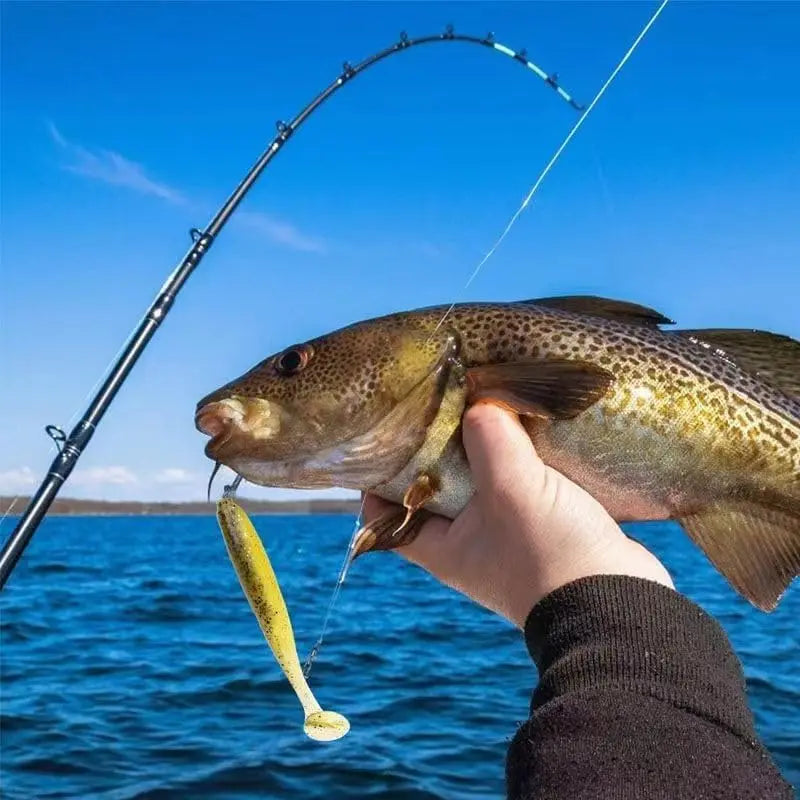 Soft Fishing Lures Kit 90pcs Paddle Tail Swimbaits With Hooks