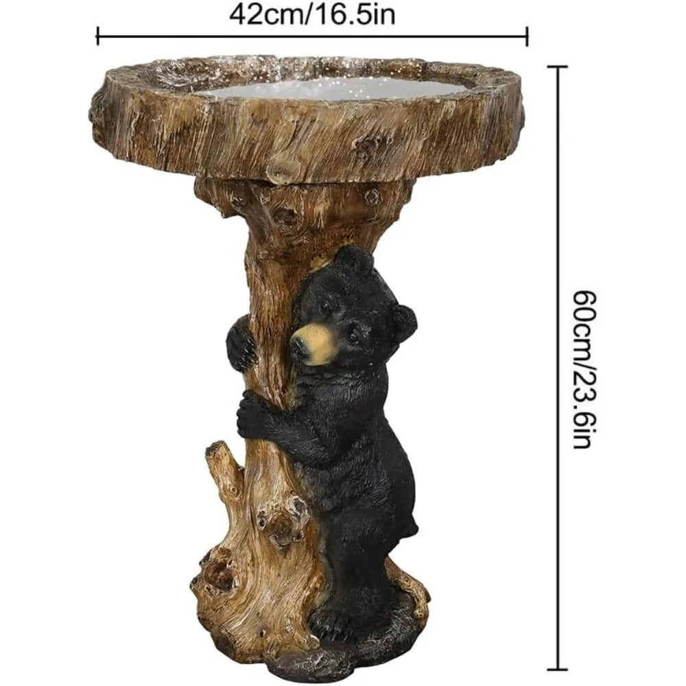Hamiedun Pedestal Bird Bath For Garden Outdoor Resin Fiber