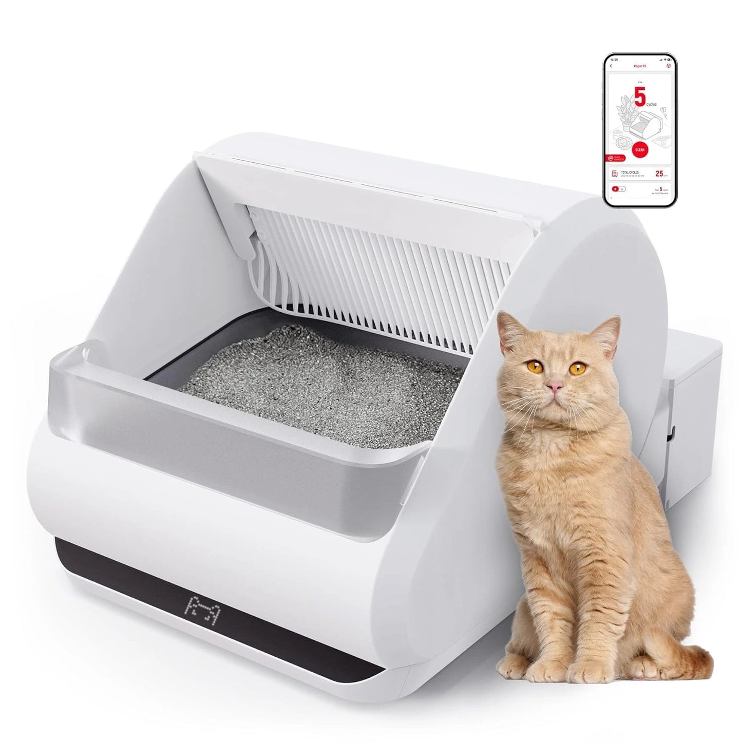 X5 Self Cleaning Cat Litter Box Open Top Split System