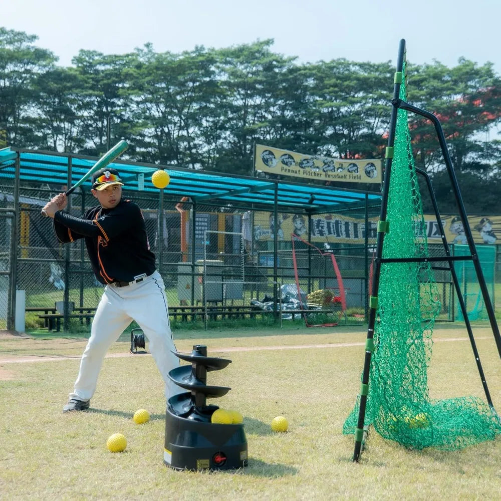 6902BHA Rechargeable Baseball Softball Toss Machine With Extendable Ball Stacker