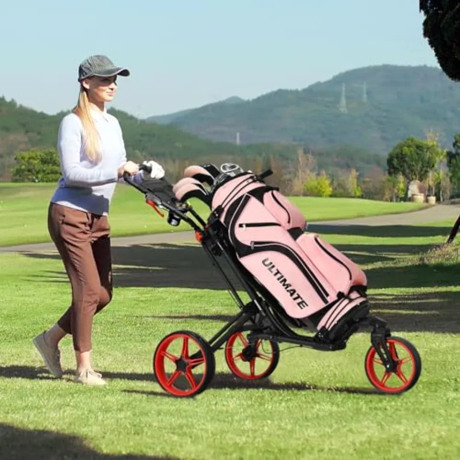YAO HUI HUANG Foldable Golf Push Cart 360 Swivel Wheel