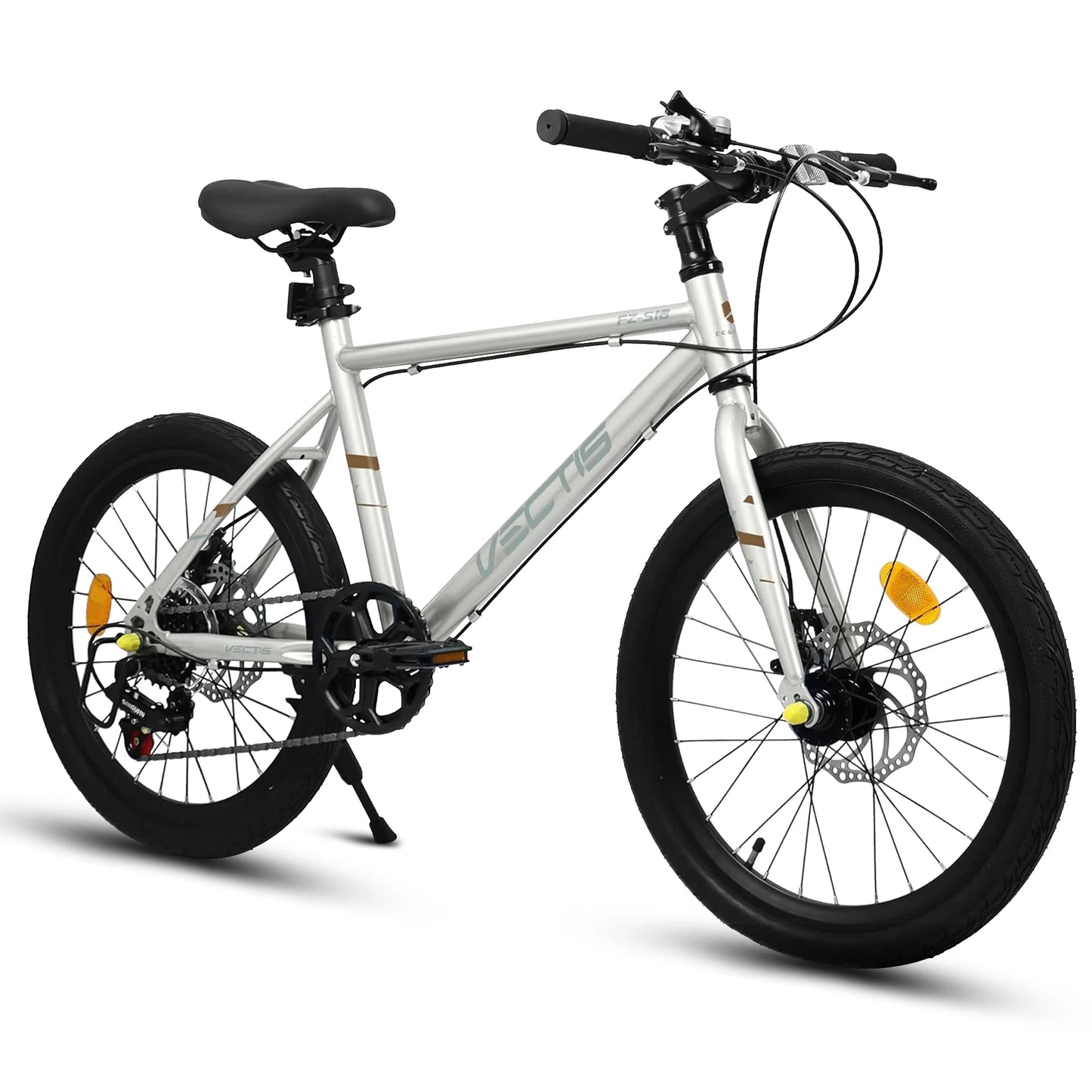 Ecarpat Kids Bike 7 Speed Steel Frame Dual Disc Brakes for Ages 6 to 12
