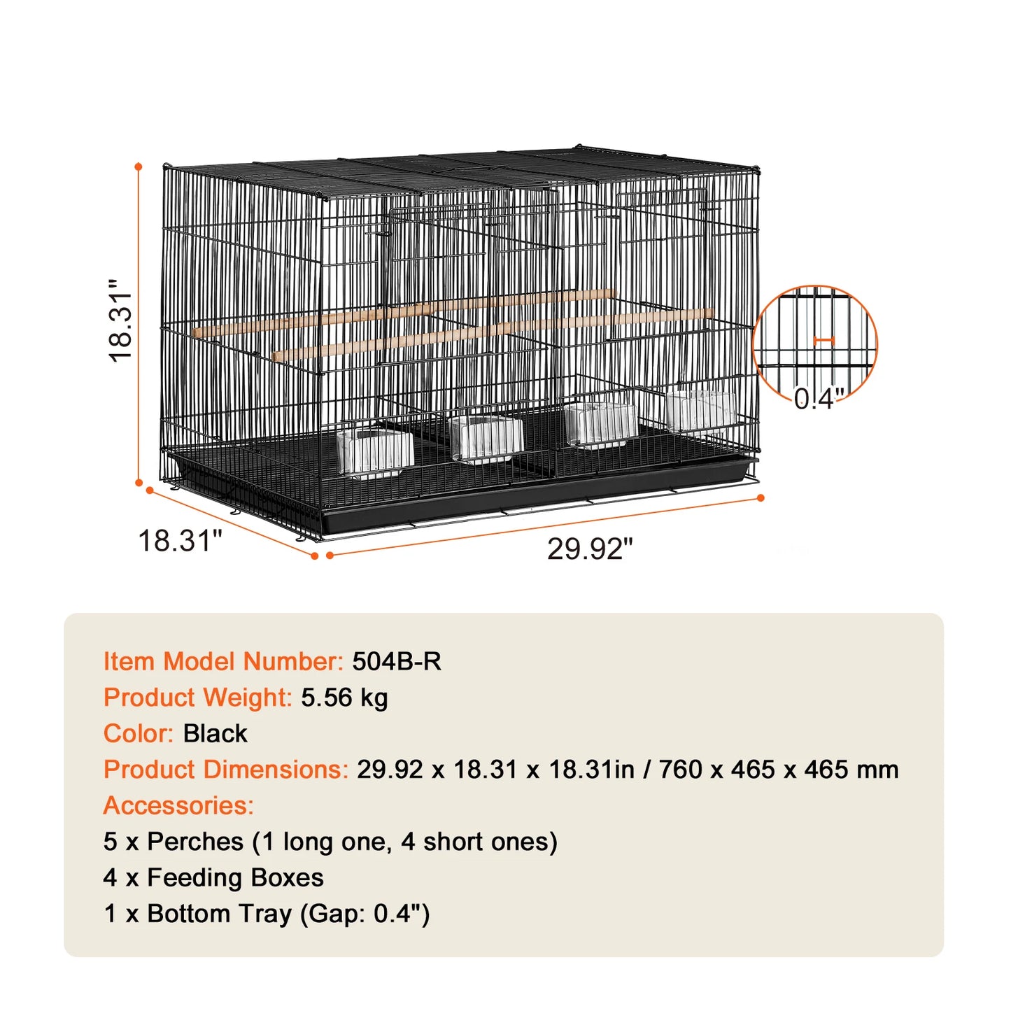 SucceBuy Flight Bird Cage With Divider For Travel And Pets