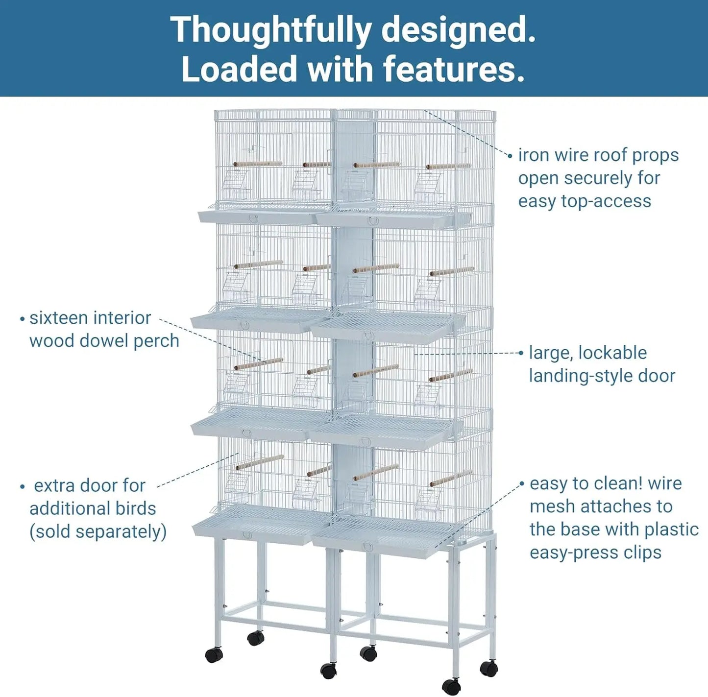 HiMISSCN Parrot Playstand With Wheels Bird Cage Stand Playground