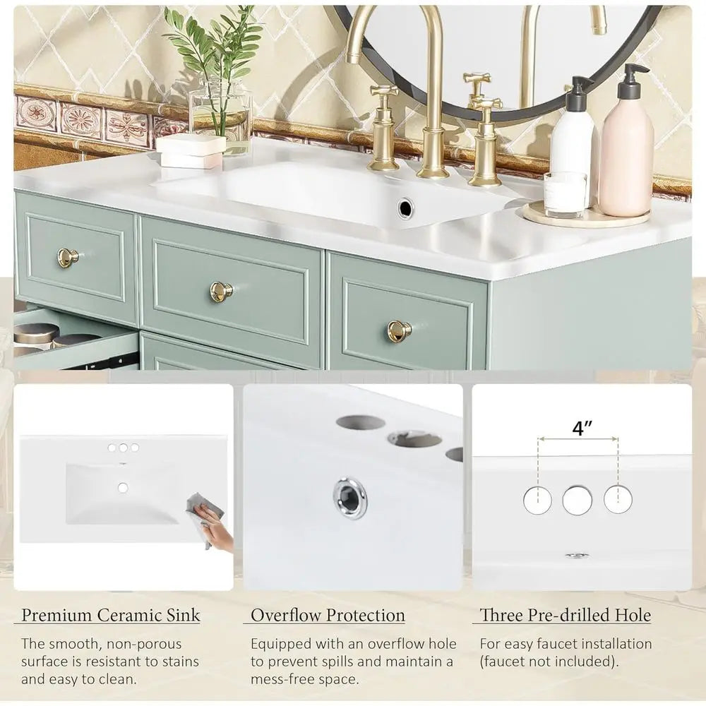 Modern Bathroom Vanity With Sink And Soft Close Doors