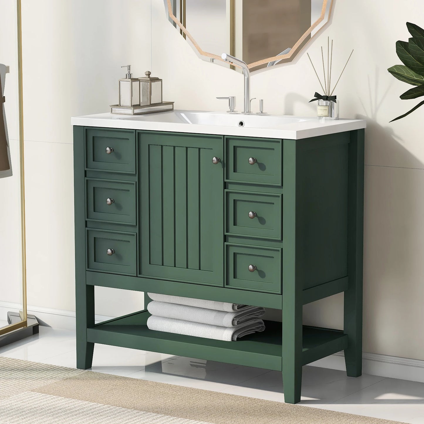 Sh.Kl Bathroom Vanity With Sink Free Standing Cabinet