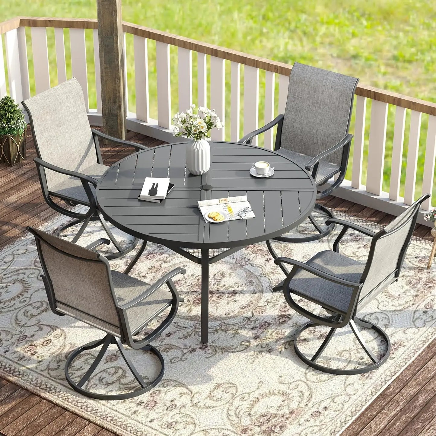 Five Piece Patio Dining Set For Four With Outdoor Table