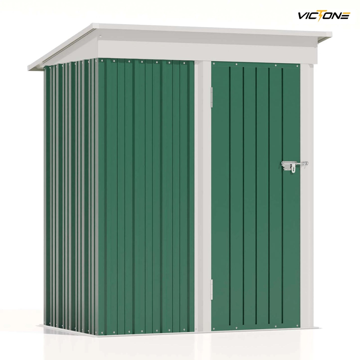 Victone Patiowell Outdoor Metal Shed With Sloped Roof Lockable Door