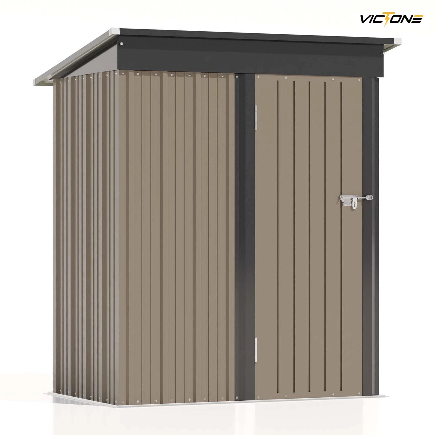 Victone Patiowell Outdoor Metal Shed With Sloped Roof Lockable Door