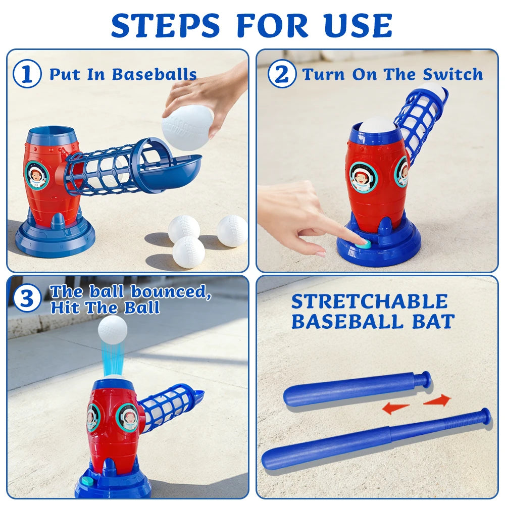 Baseball Pitching Machine for Kids Outdoor Toy Set