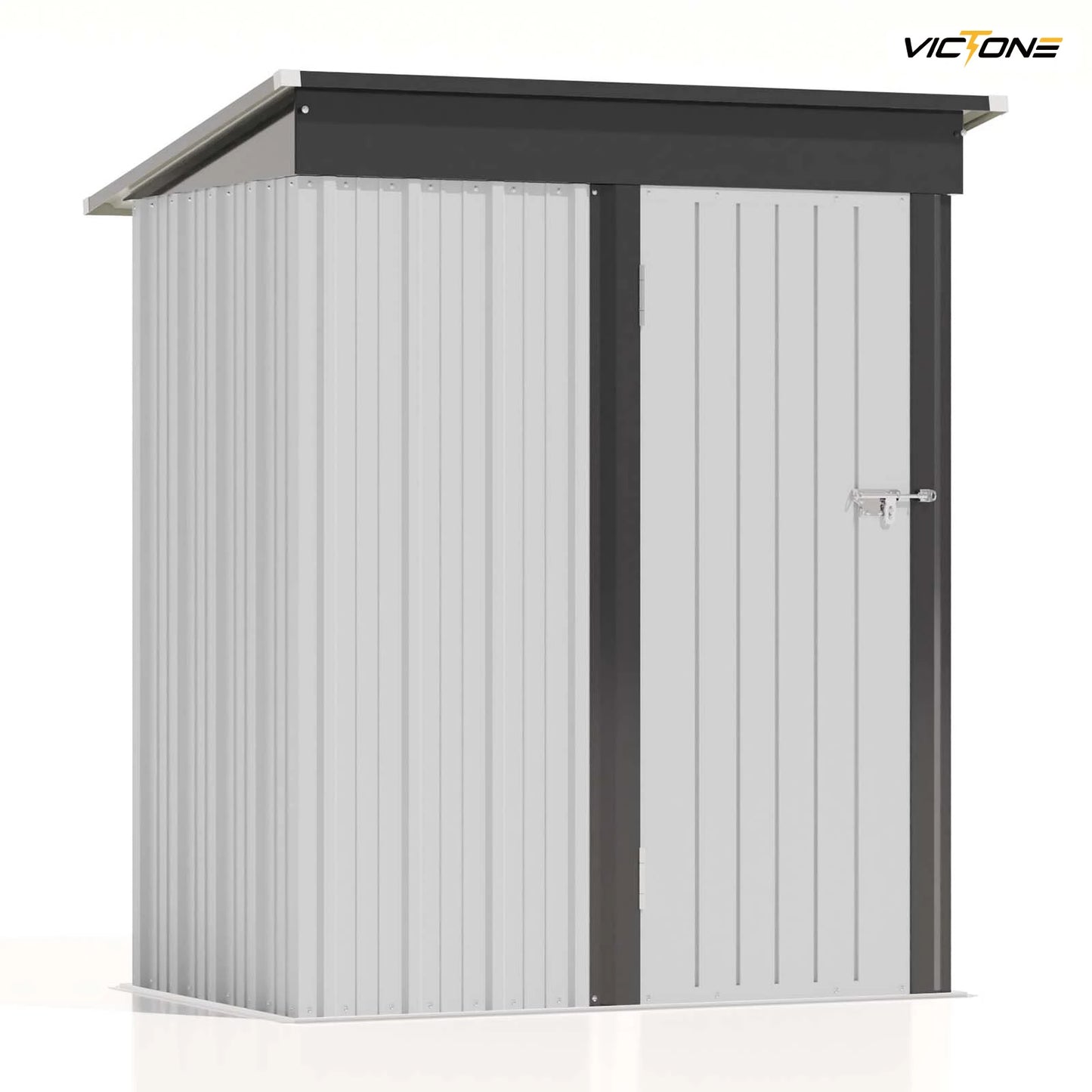 Victone Patiowell Outdoor Metal Shed With Sloped Roof Lockable Door