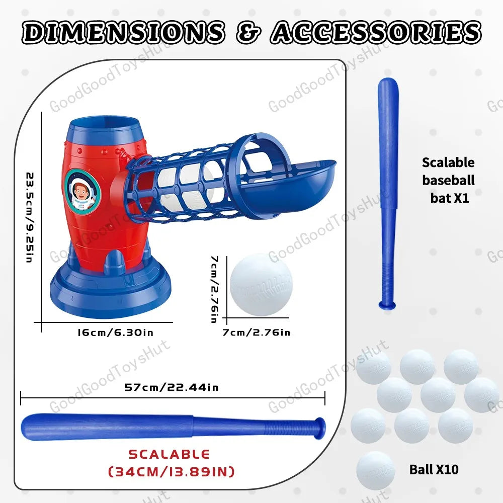 NONECN Outdoor Baseball Toy Set With Bat And 10 Balls
