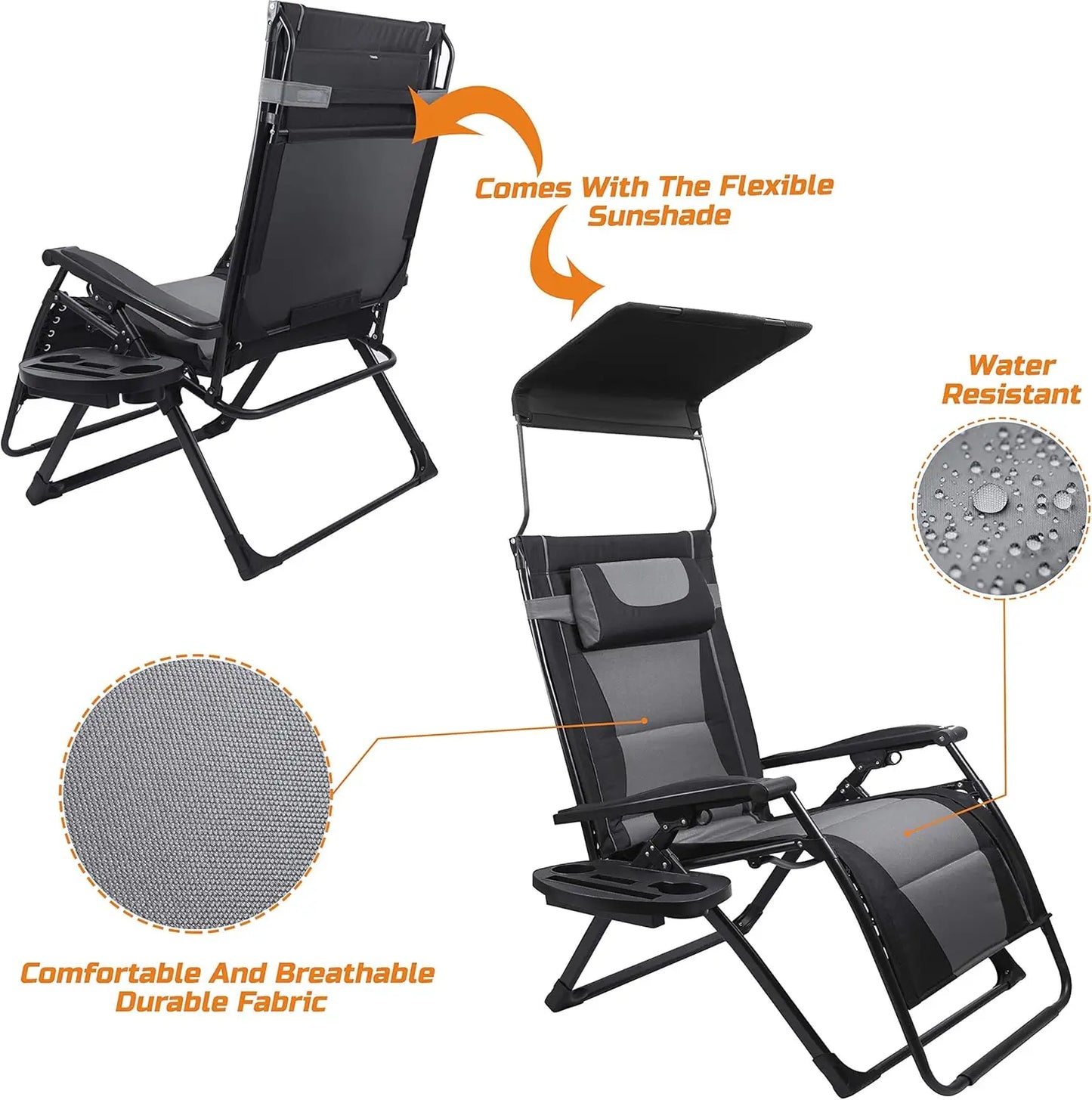 Outdoor Zero Gravity Recliner Folding Chair For Camping