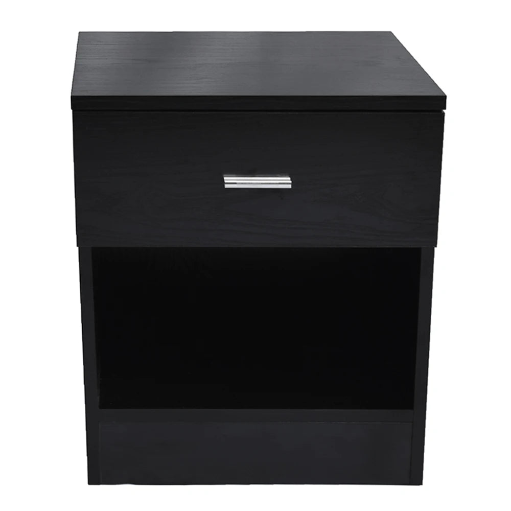 Bedside Cabinet With Metal Handle Drawer For Bedroom