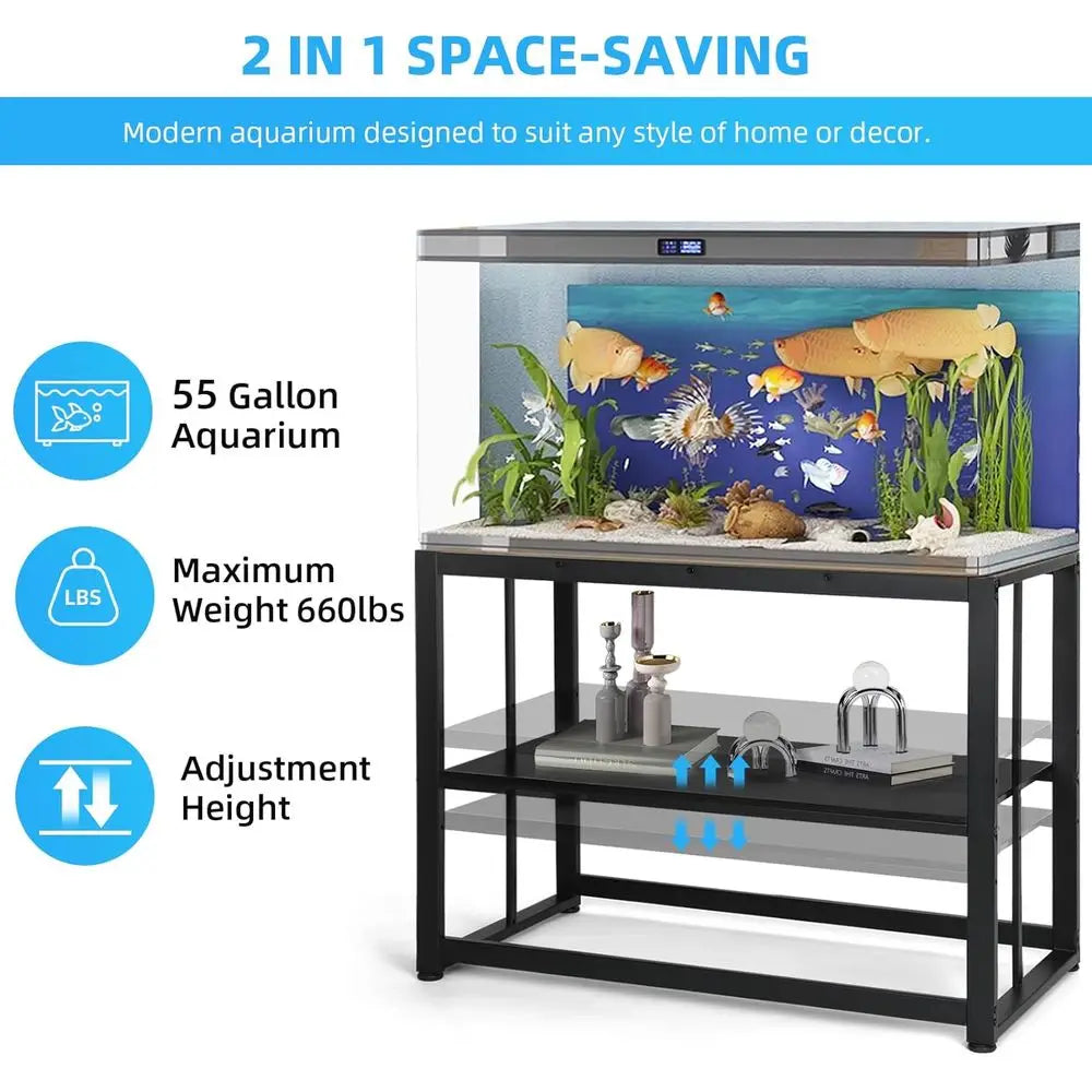 Heavy Duty Stainless Steel Two Tier Fish Tank Stand Aquariums