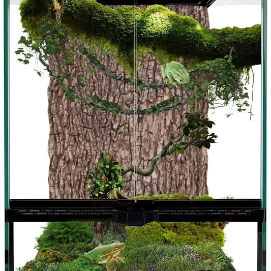 Vertical Glass Terrarium Enclosure With Door And Ventilation