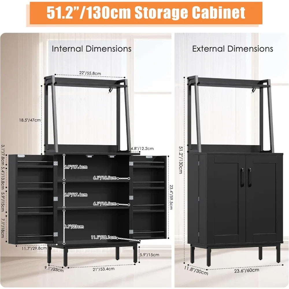 Pantry Cabinets With Microwave Shelves And Adjustable Shelves Freestanding