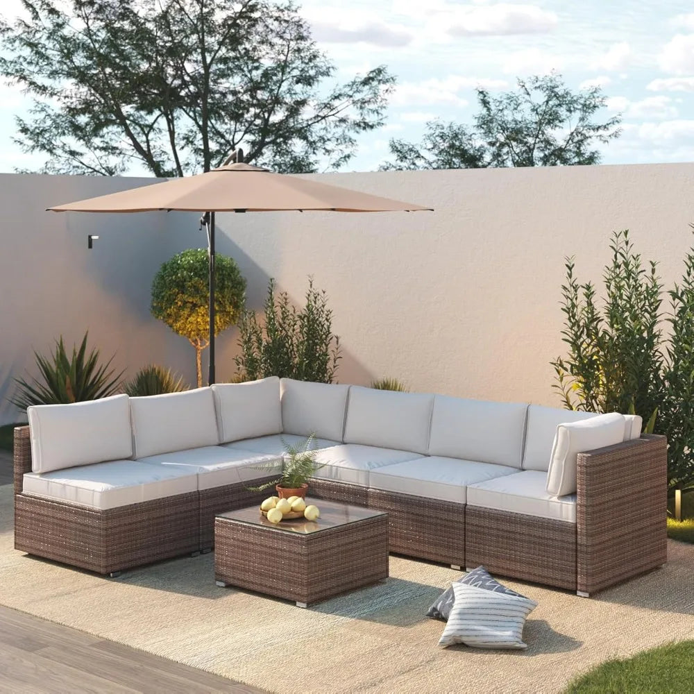 Outdoor Patio Furniture Set All Weather Rattan Wicker Conversation Set