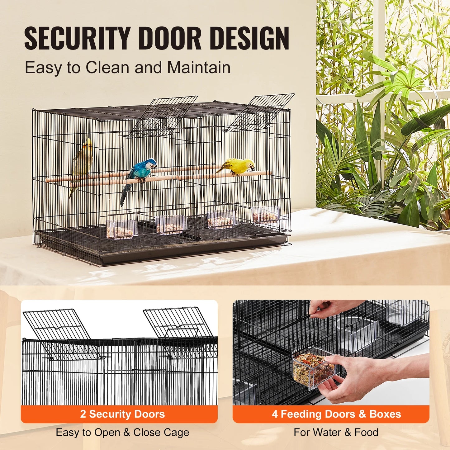 SucceBuy Flight Bird Cage With Divider For Travel And Pets