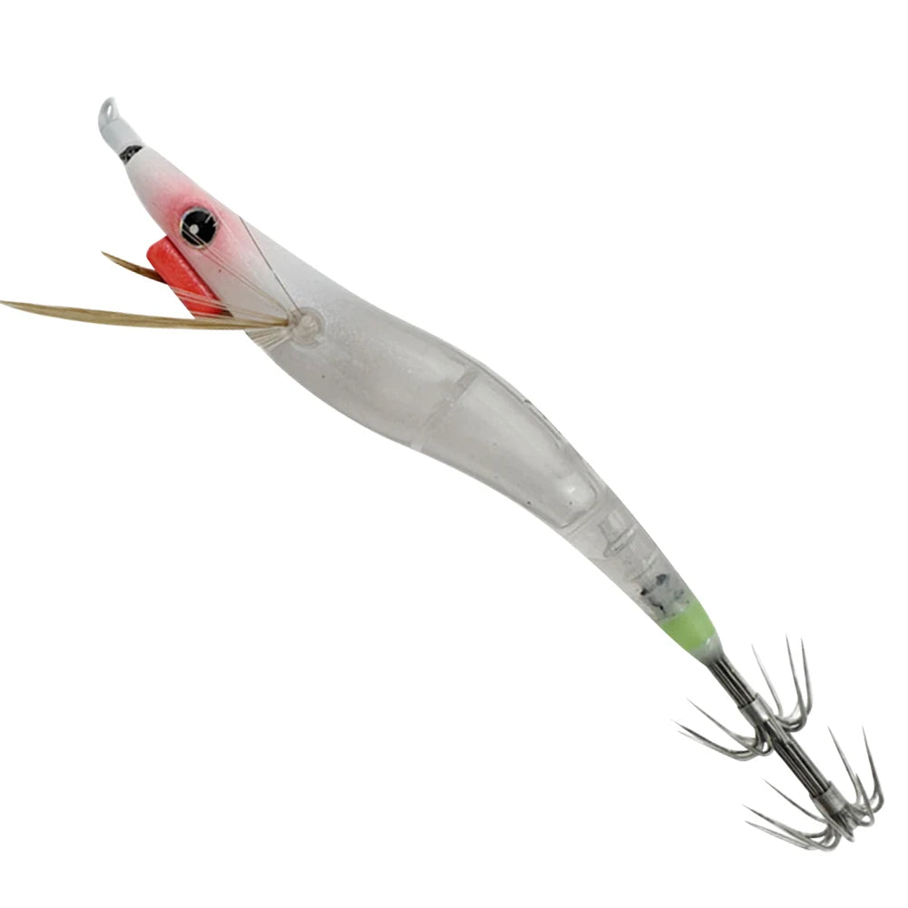 APWIKOGER Luminous Hard Shrimp Bait With UV Squid Jig Hook