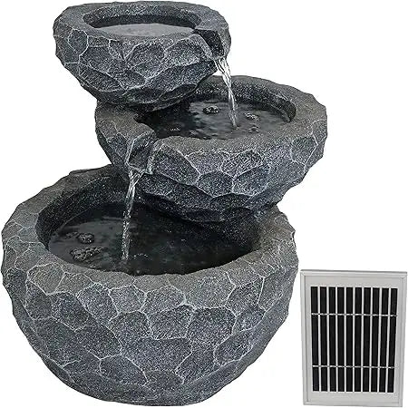 Sunnydaze Decor Solar Powered Fountain With Battery Backup Polyresin