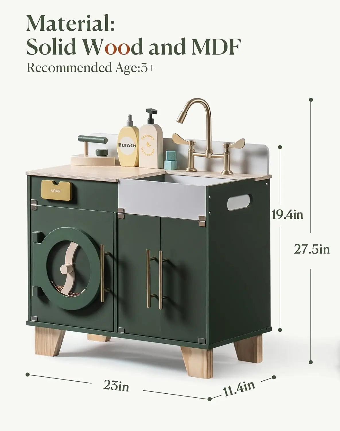 Robotime Robud Vintage Wooden Toy Kitchen Set For Pretend Play