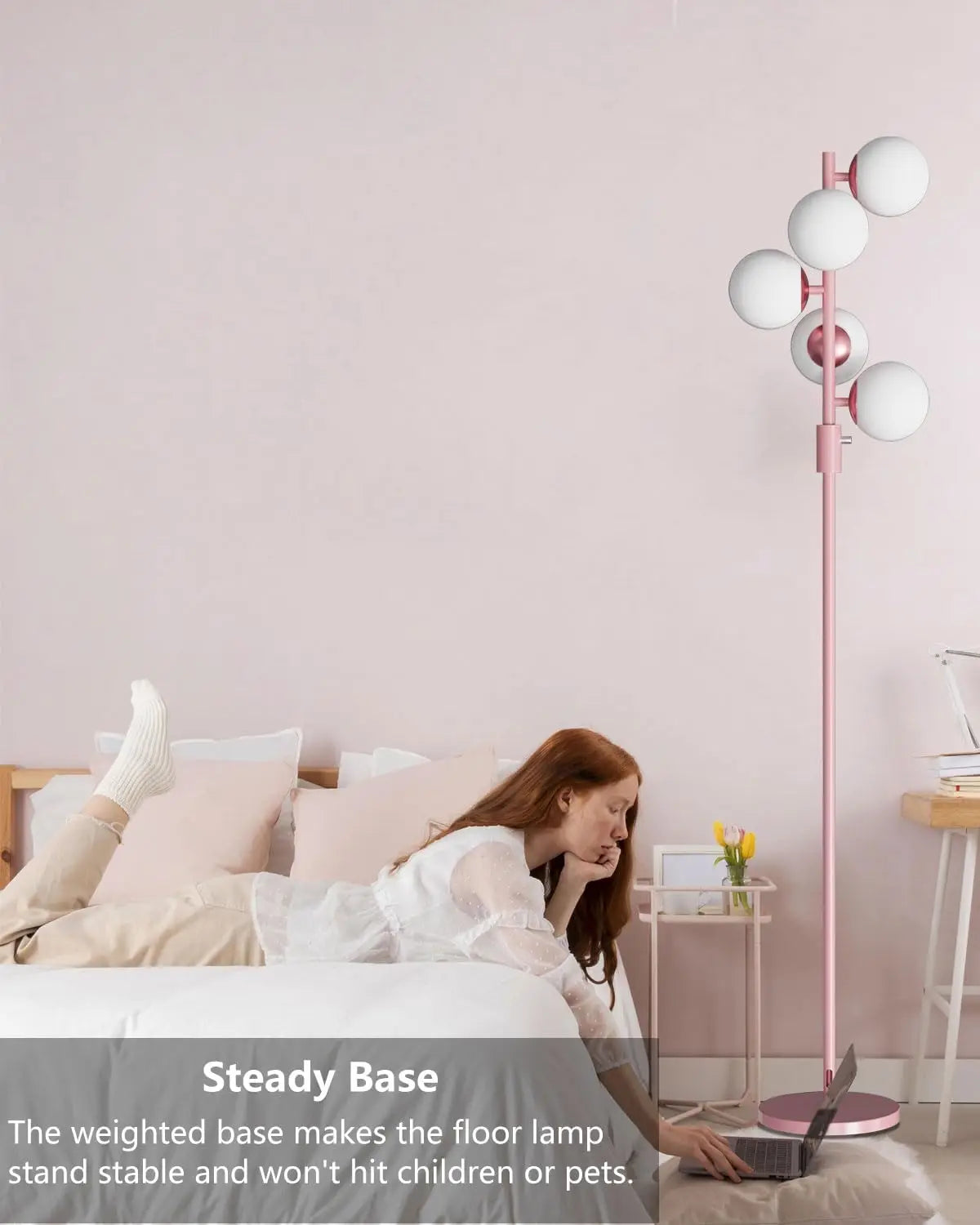 Dimmable Globe Floor Lamp With G9 Bulbs Mid-Century Modern