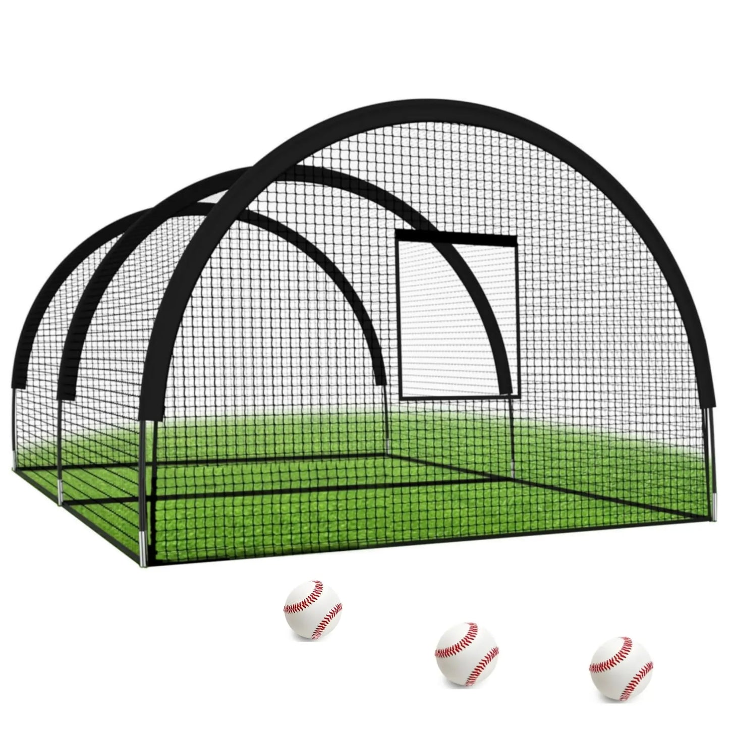 HiMISS Batting Cage Net With Frame For Baseball Softball Golf