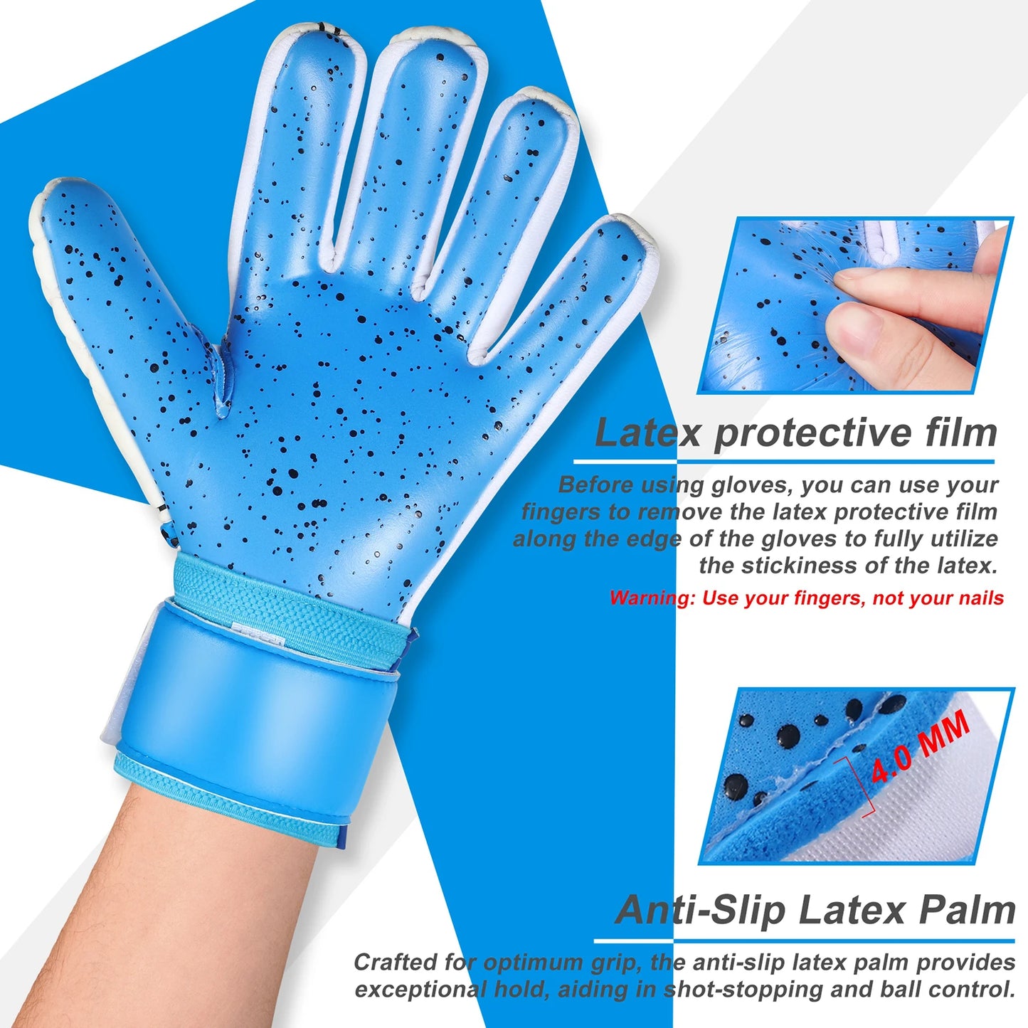 GKHMNEW Soccer Goalkeeper Gloves For Kids And Adults With Grips