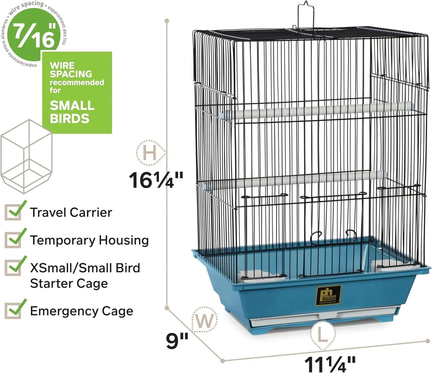 None Parakeet Finches Bird Cage Durable Metal With Easy Access