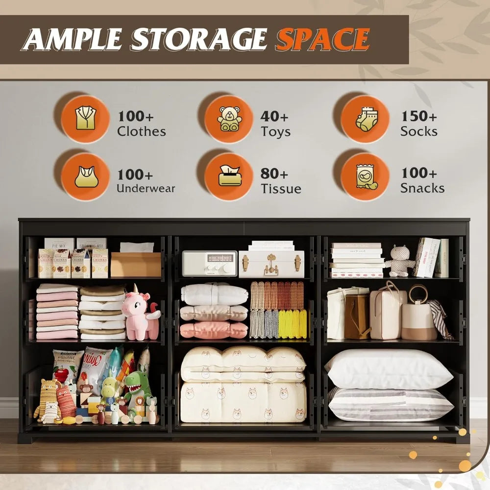 9 Drawer Dressers Modern Wood Chest With Metal Handles