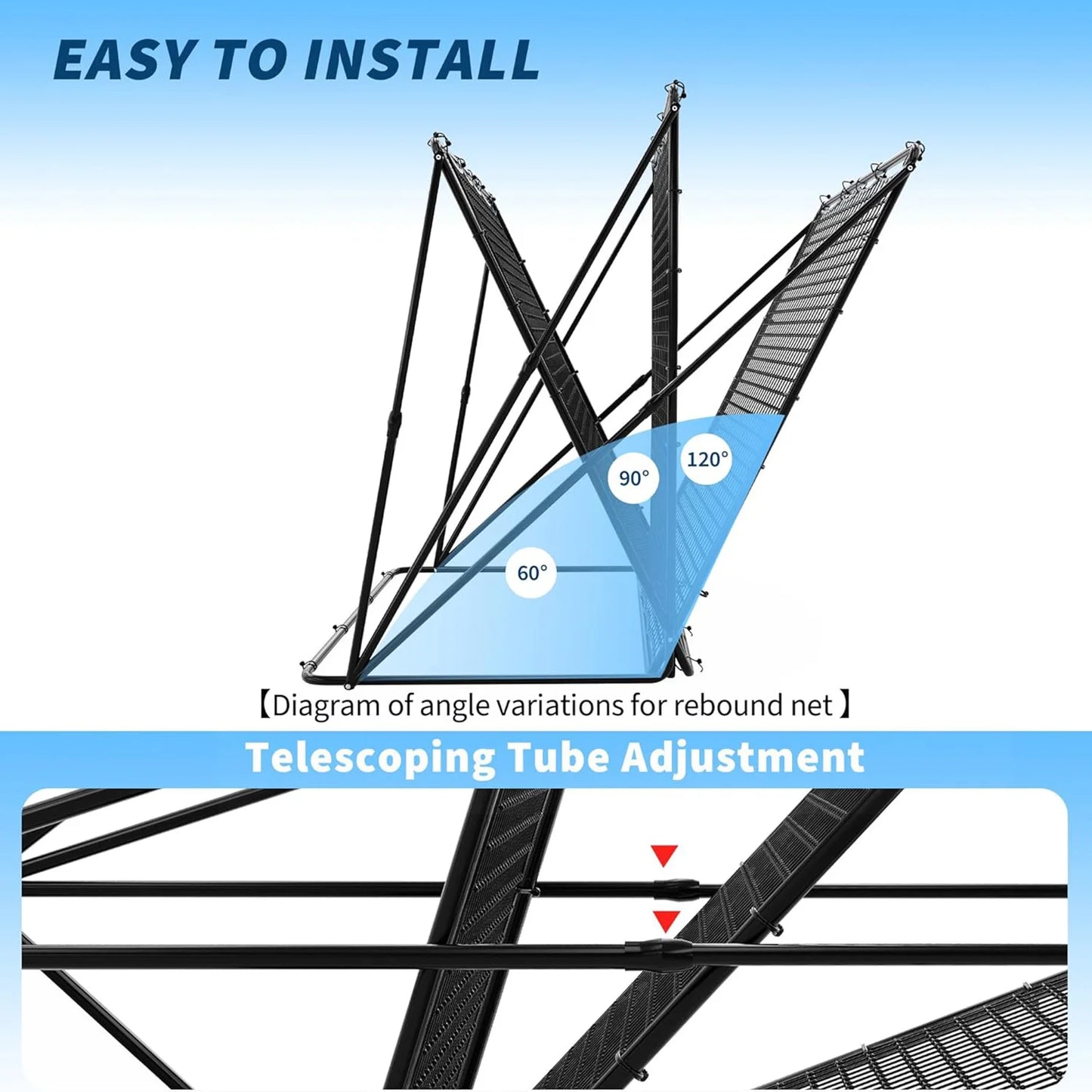 HiMISS Baseball Pitching and Rebounder Net 2-In-1 Training