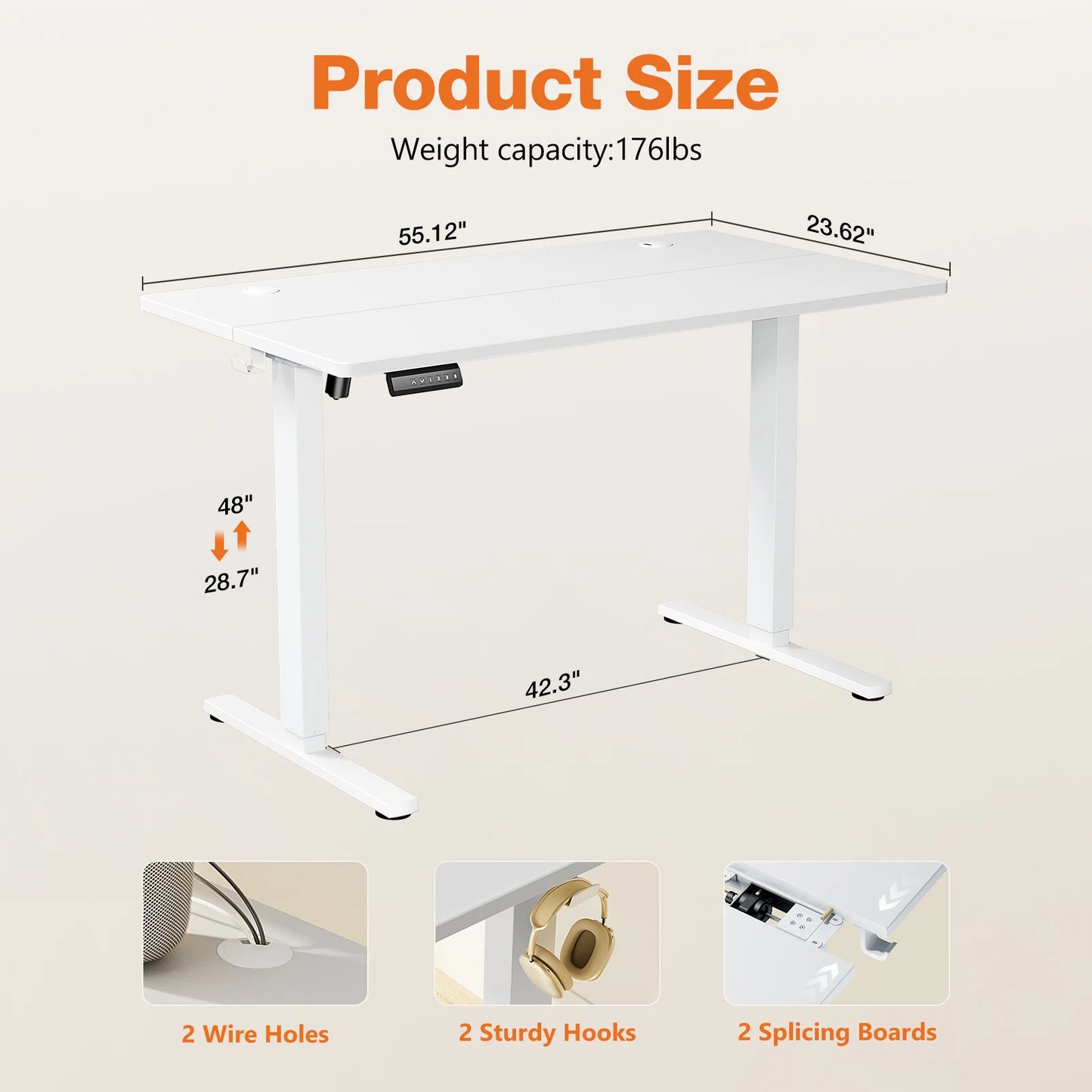 JHK Ergonomic Electric Standing Desk Height Adjustable
